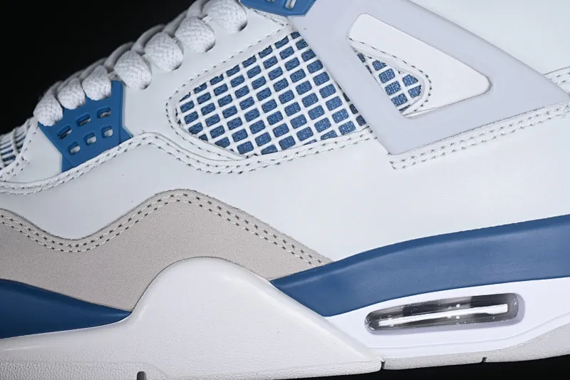 All categories Air Jordan Jordan series basketball shoes Air Jordan 4 pure original Air Jordan 4 Retro "Military Blue" AJ4 Joe 4 white blue gray first year color FV5029-141